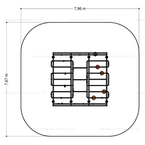 Structure de parcours d’obstacles extérieur